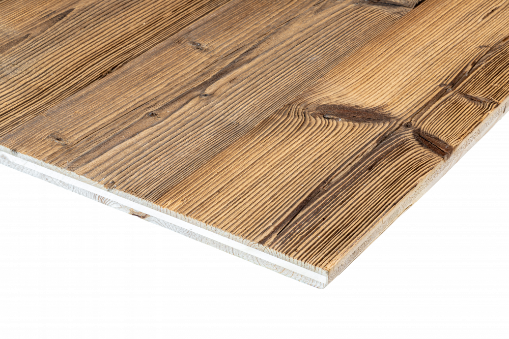 Altholz Dreischichtplatte mit gebürsteter Oberfläche im Farbton Braun kaufen